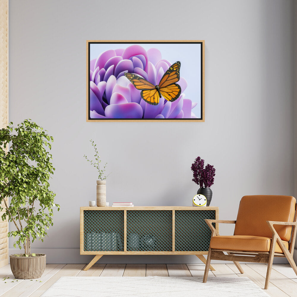 A Bunch Of Butterflies - Floating Framed Canvas