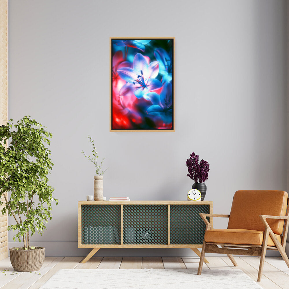 A Close Up Of A Flower - Floating Framed Canvas
