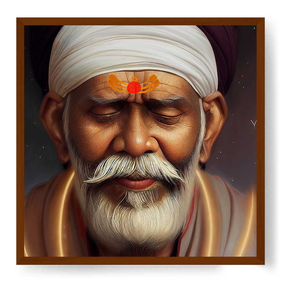 Sai-Baba-Ai Art - Framed Canvas