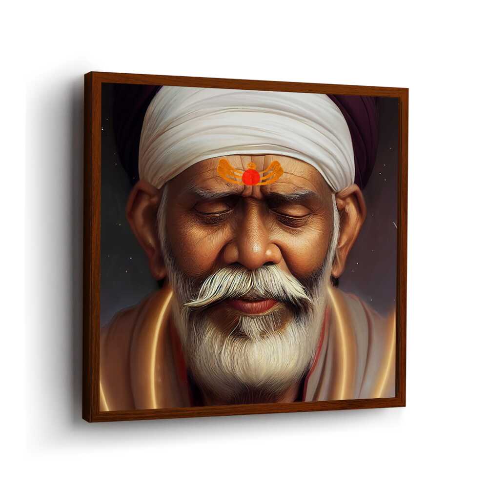 Sai-Baba-Ai Art - Framed Canvas