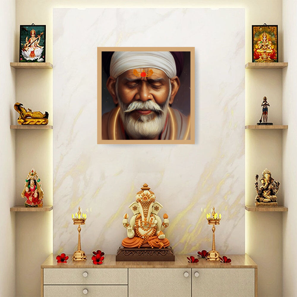 Sai-Baba-Ai Art - Framed Canvas