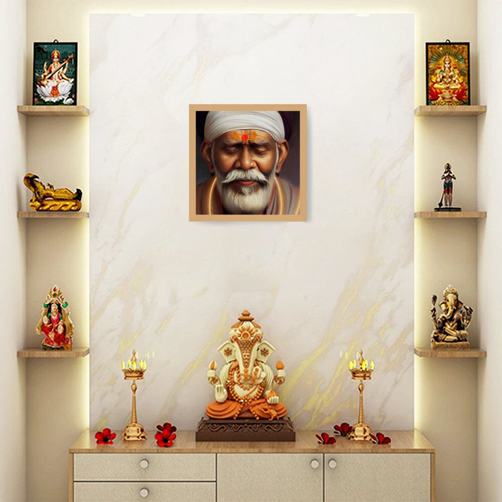 Sai-Baba-Ai Art - Framed Canvas