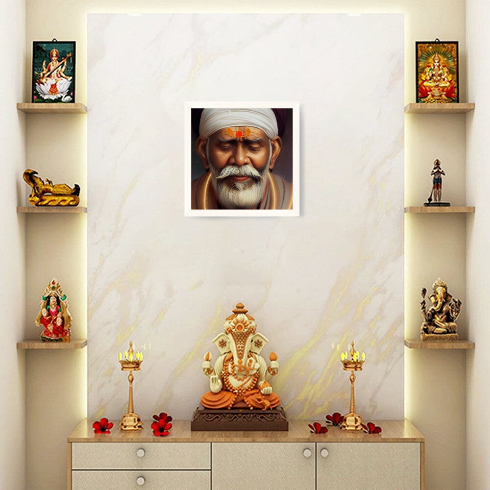 Sai-Baba-Ai Art - Framed Canvas
