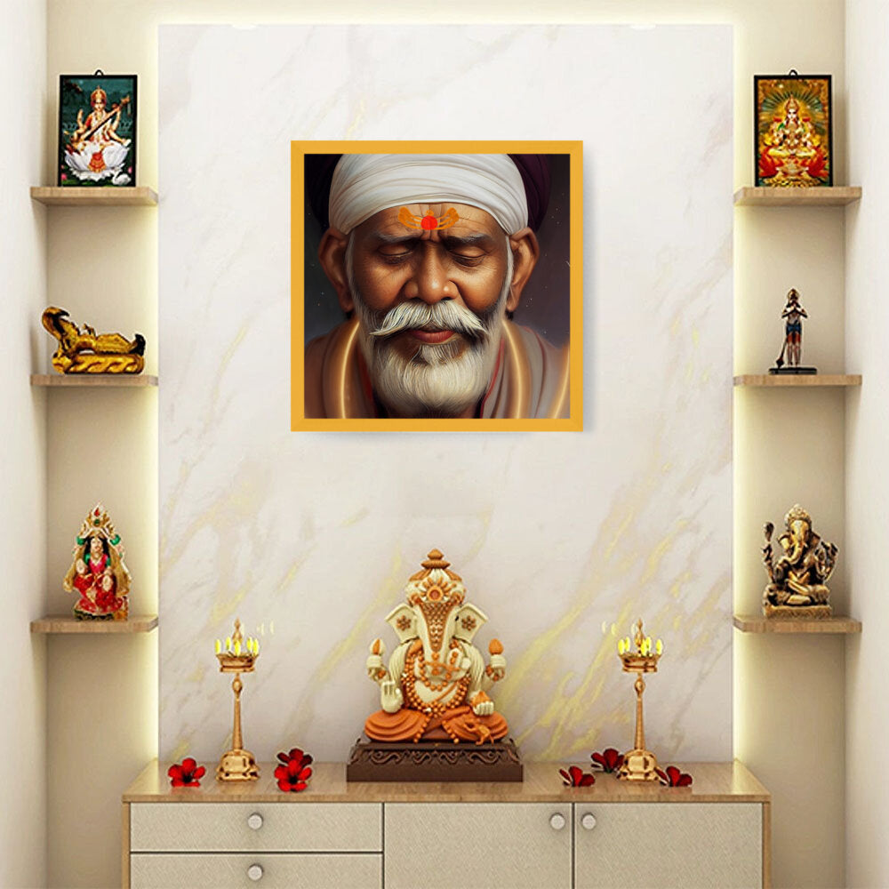Sai-Baba-Ai Art - Framed Canvas