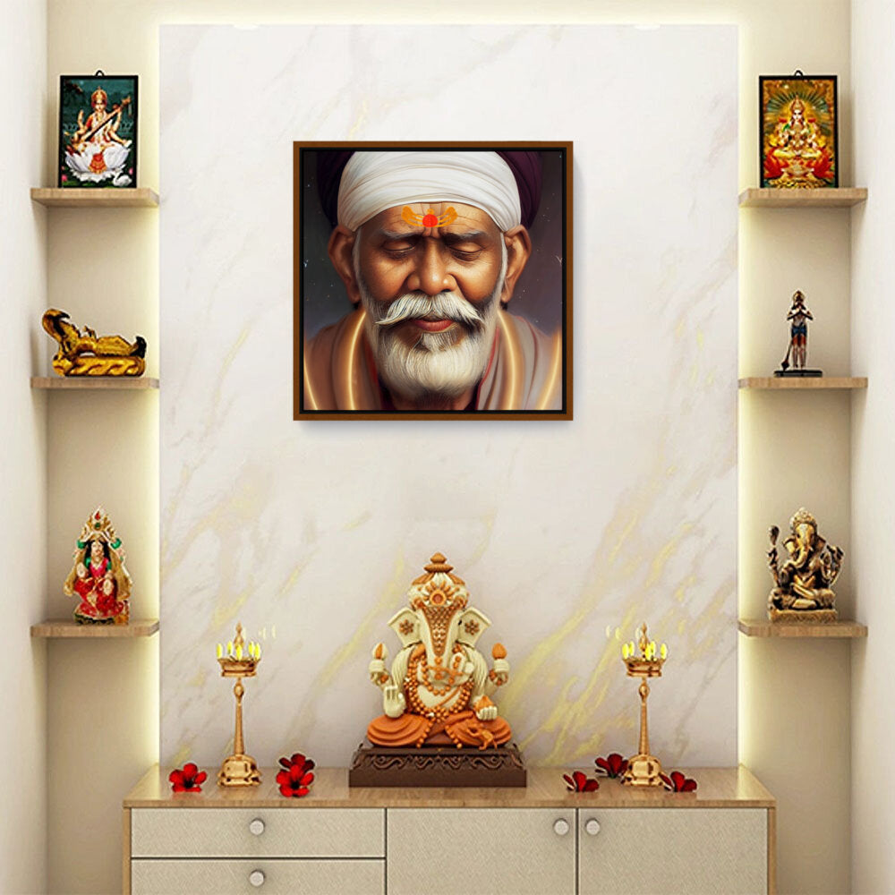 Sai-Baba-Ai Art - FLOATING FRAME