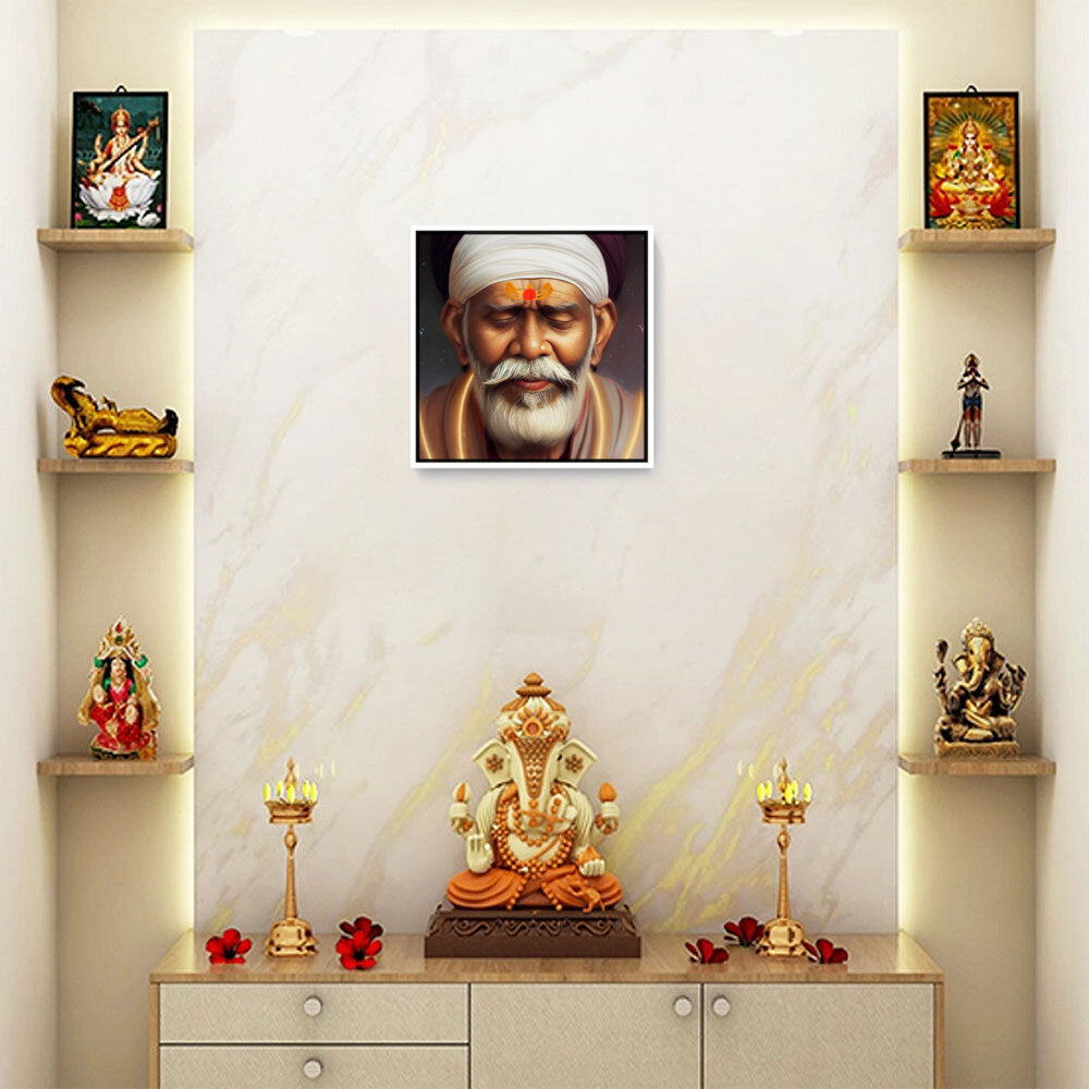 Sai-Baba-Ai Art - FLOATING FRAME