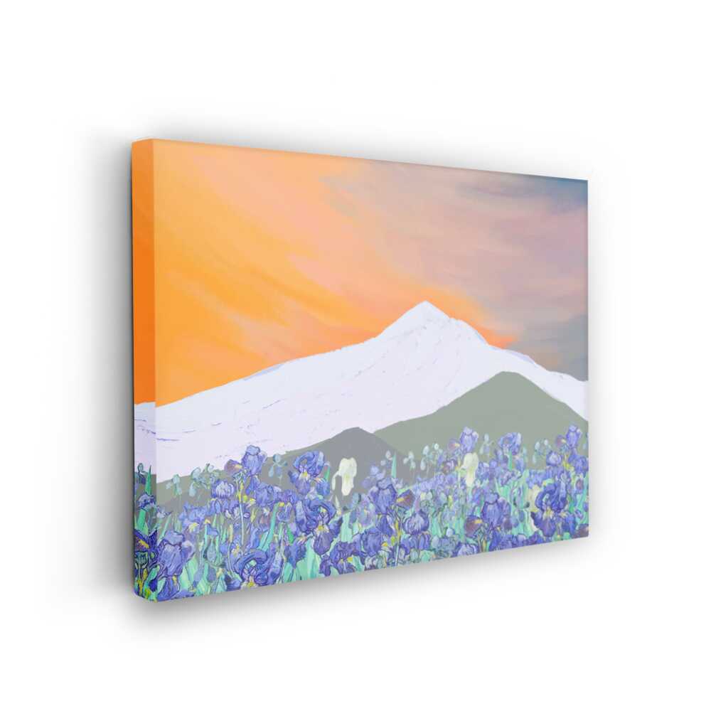 Picasoul - Picasoul Curated - Mountain Sunset With Irises - Wall Decor