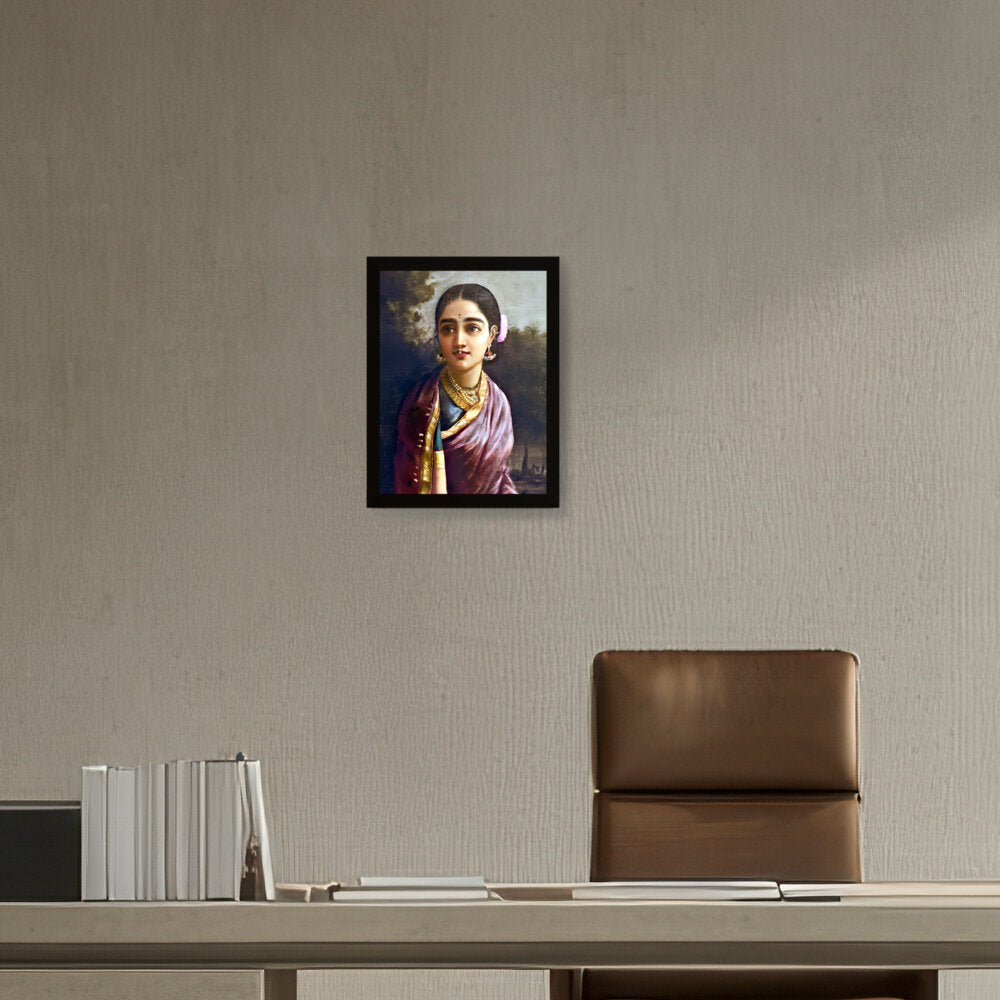 Radha-moonlight - Framed Canvas