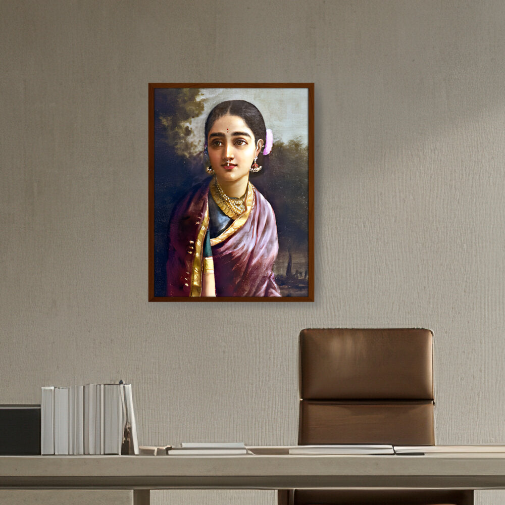 Radha-moonlight - Framed Canvas