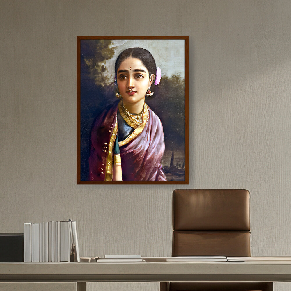 Radha-moonlight - Framed Canvas
