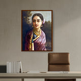 Radha-moonlight - Framed Canvas