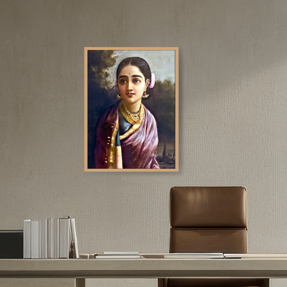 Radha-moonlight - Framed Canvas