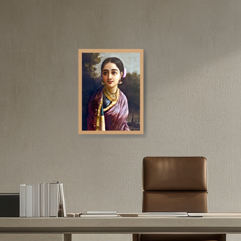 Radha-moonlight - Framed Canvas