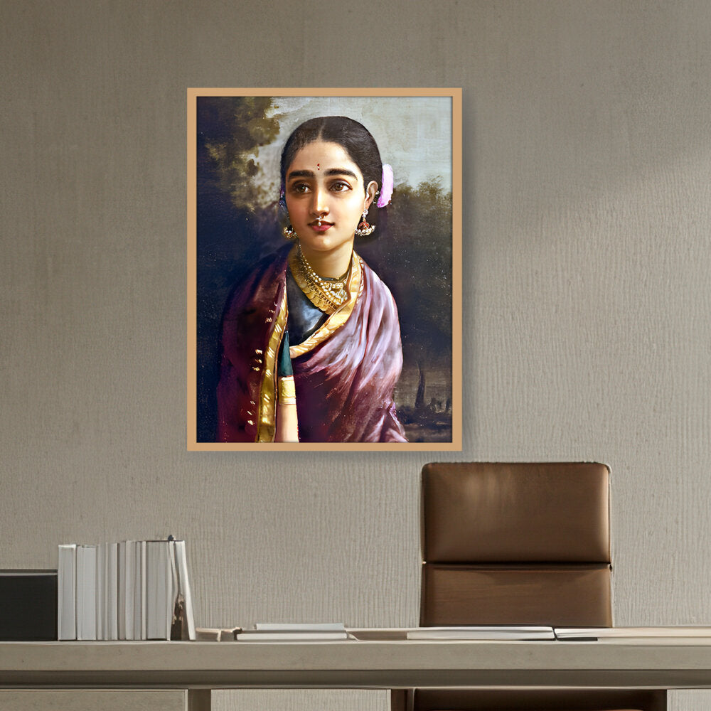Radha-moonlight - Framed Canvas