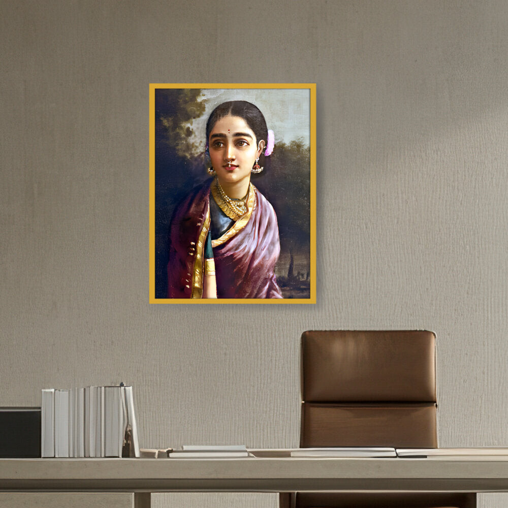 Radha-moonlight - Framed Canvas
