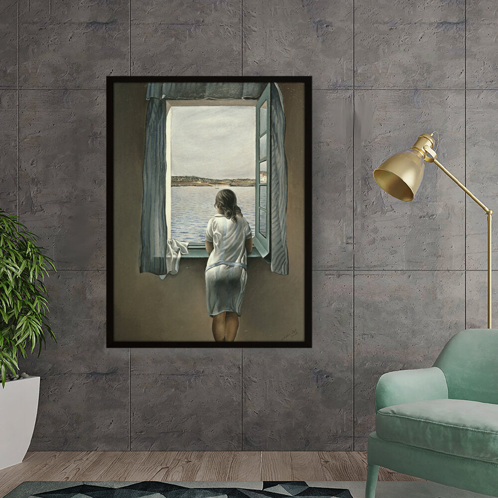 Girl_By_The_Window - Framed Canvas