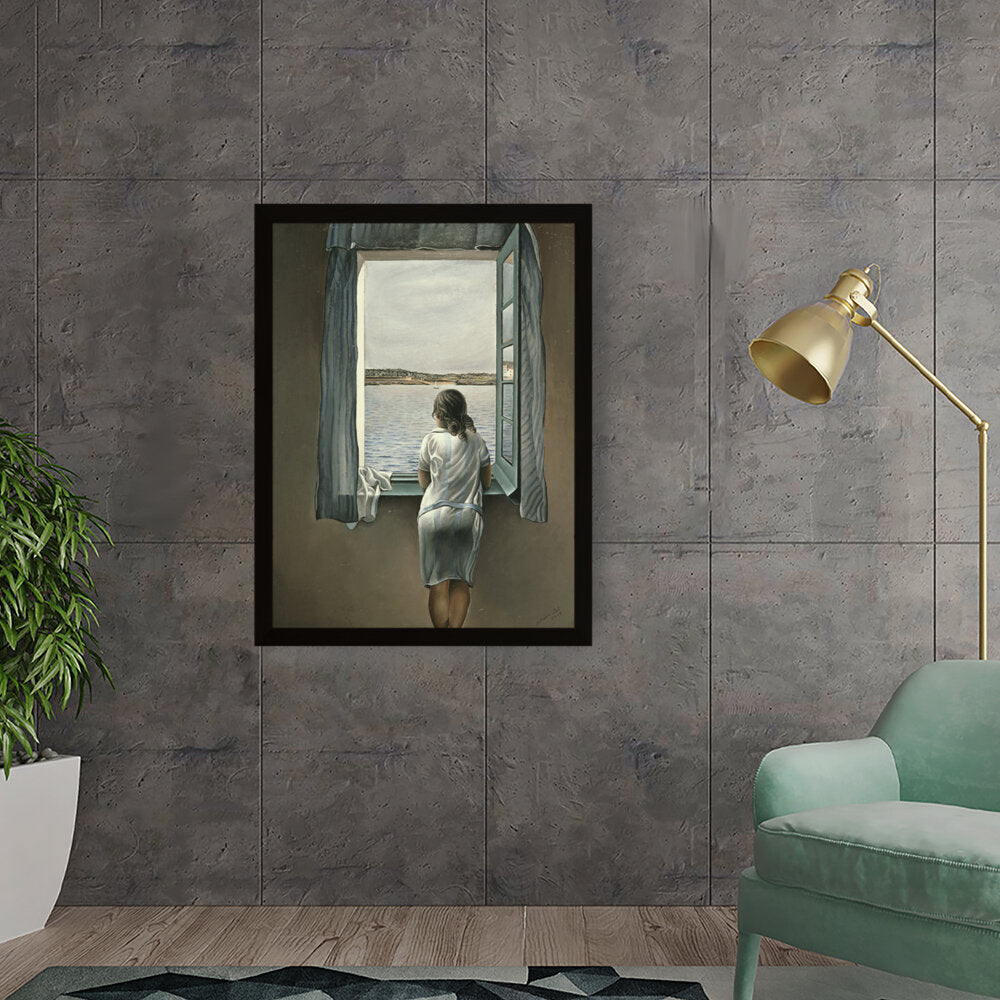 Girl_By_The_Window - Framed Canvas