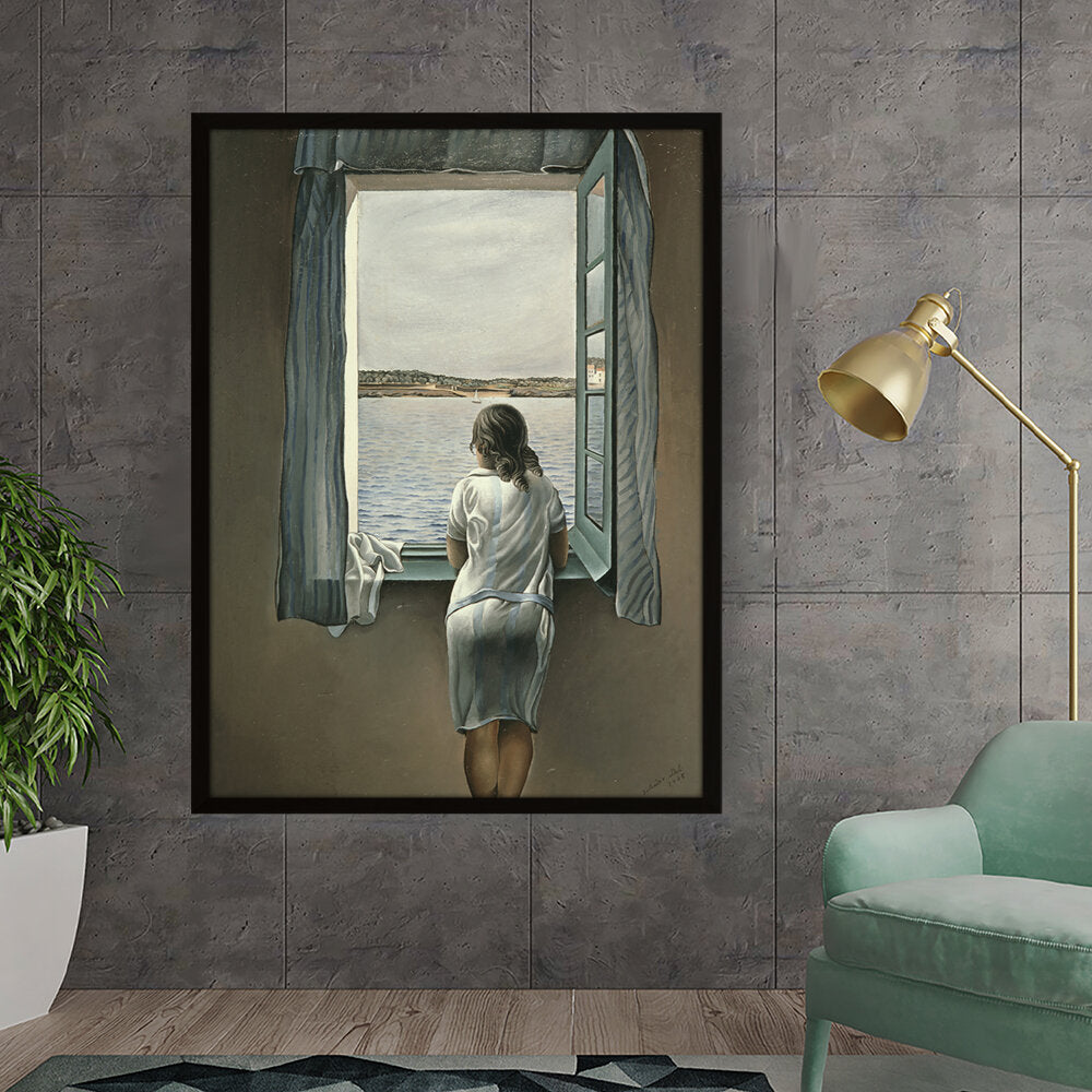 Girl_By_The_Window - Framed Canvas
