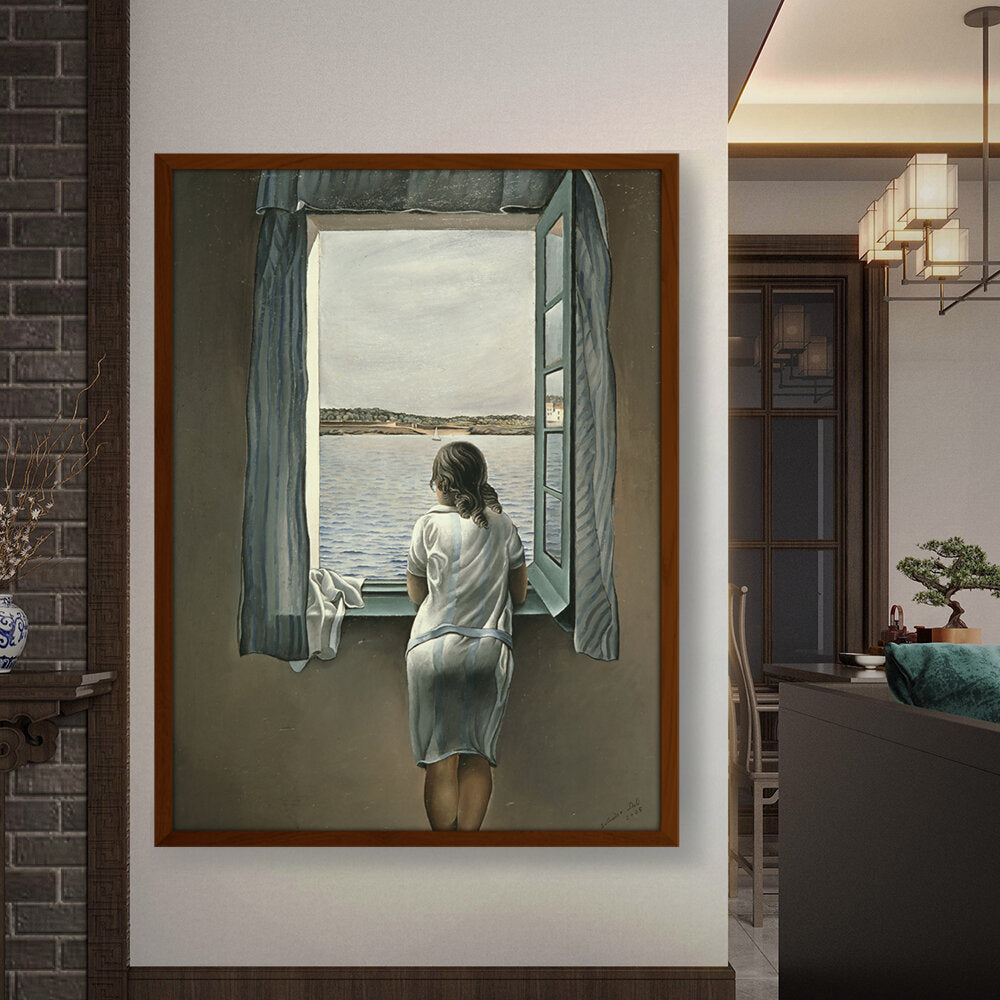 Girl_By_The_Window - Framed Canvas