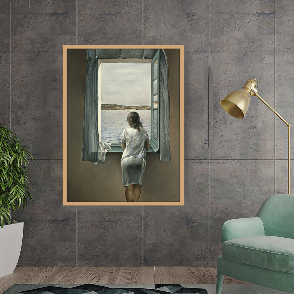 Girl_By_The_Window - Framed Canvas