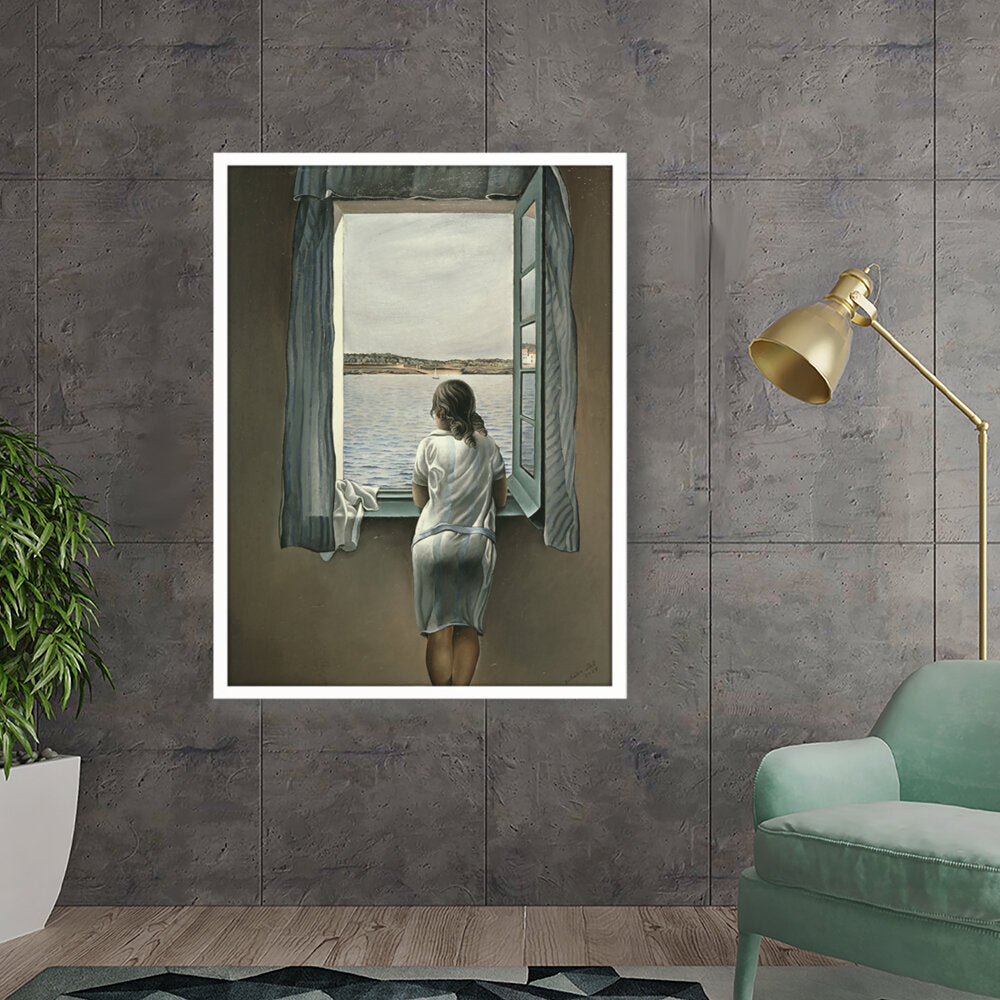 Girl_By_The_Window - Framed Canvas