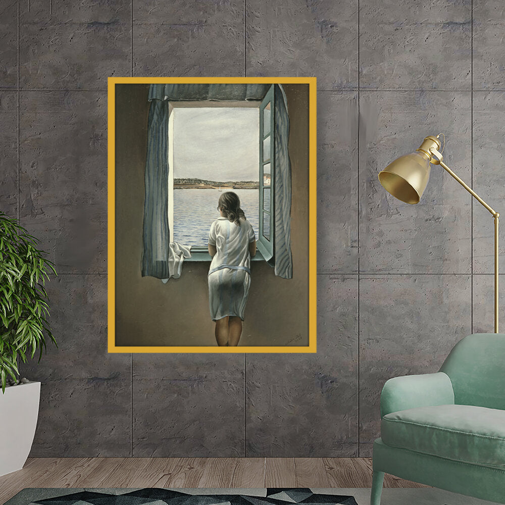 Girl_By_The_Window - Framed Canvas