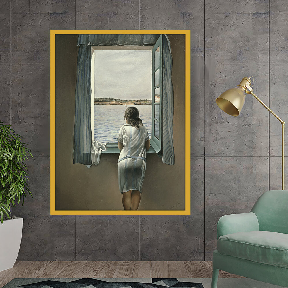 Girl_By_The_Window - Framed Canvas