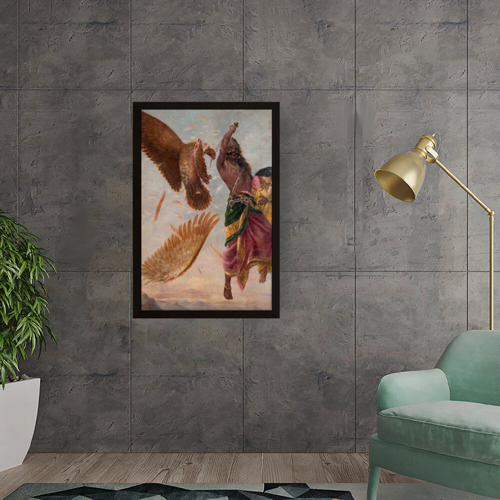 Jatayu Ravan Sita_RRV - Framed Canvas