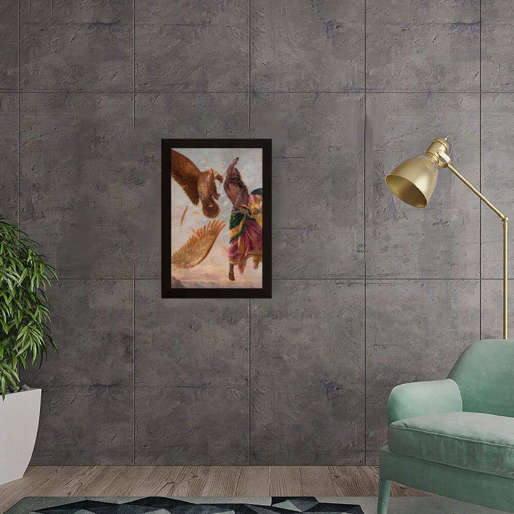 Jatayu Ravan Sita_RRV - Framed Canvas