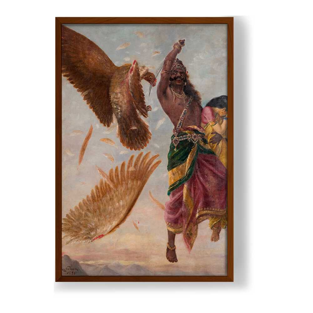 Jatayu Ravan Sita_RRV - Framed Canvas
