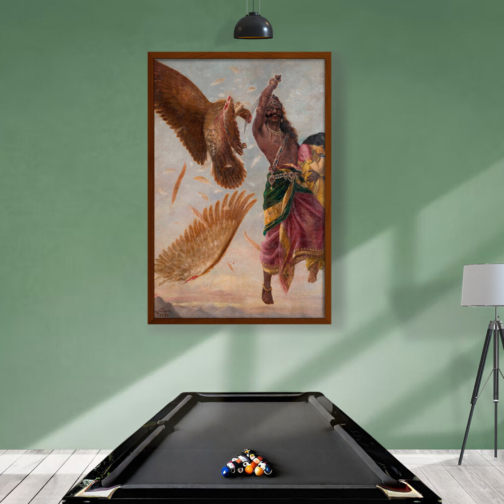 Jatayu Ravan Sita_RRV - Framed Canvas