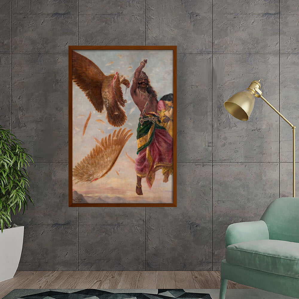 Jatayu Ravan Sita_RRV - Framed Canvas