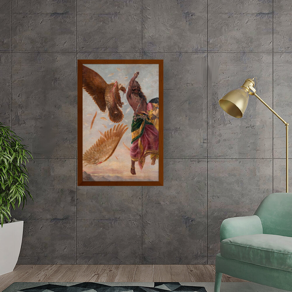 Jatayu Ravan Sita_RRV - Framed Canvas