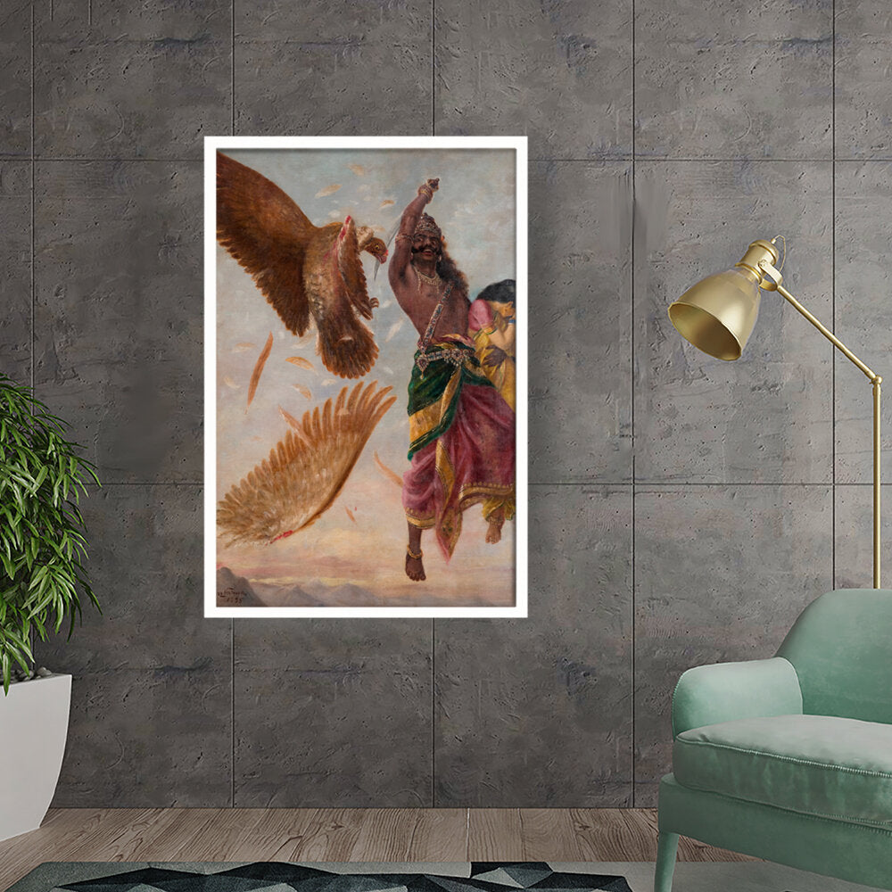 Jatayu Ravan Sita_RRV - Framed Canvas