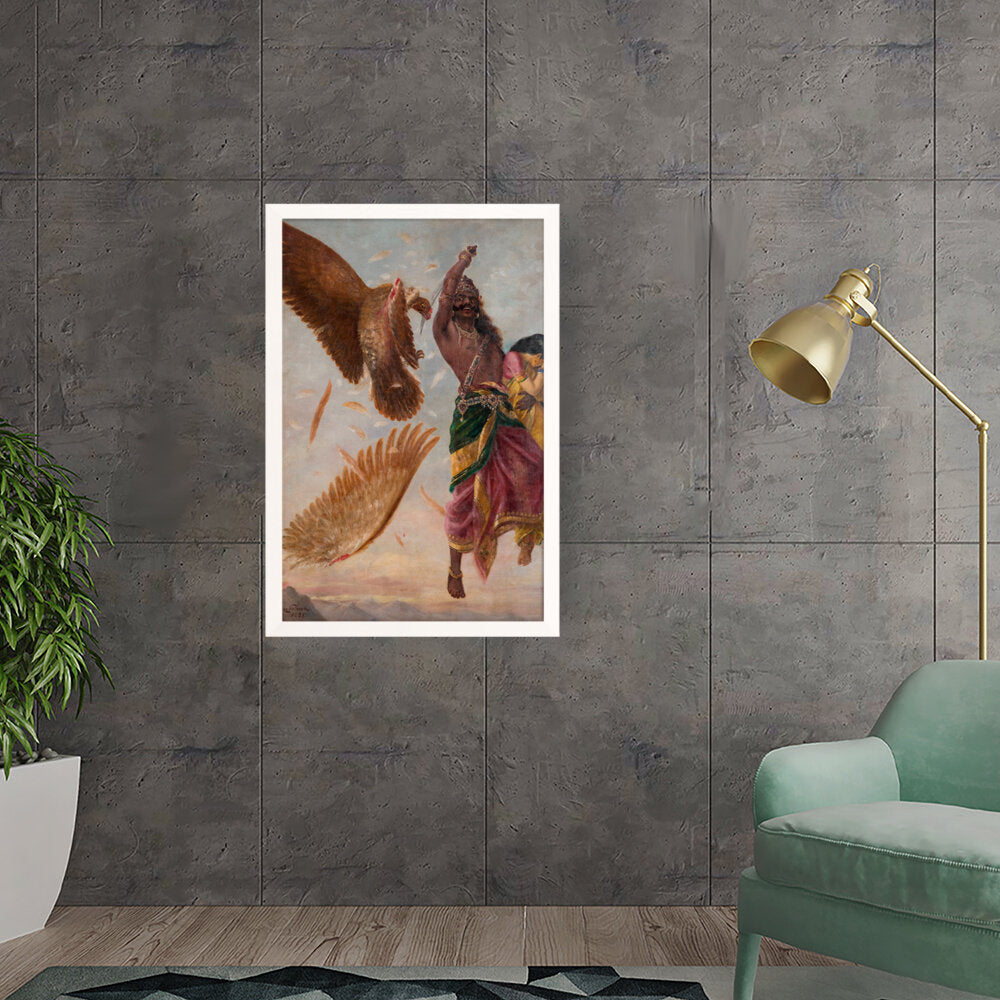 Jatayu Ravan Sita_RRV - Framed Canvas