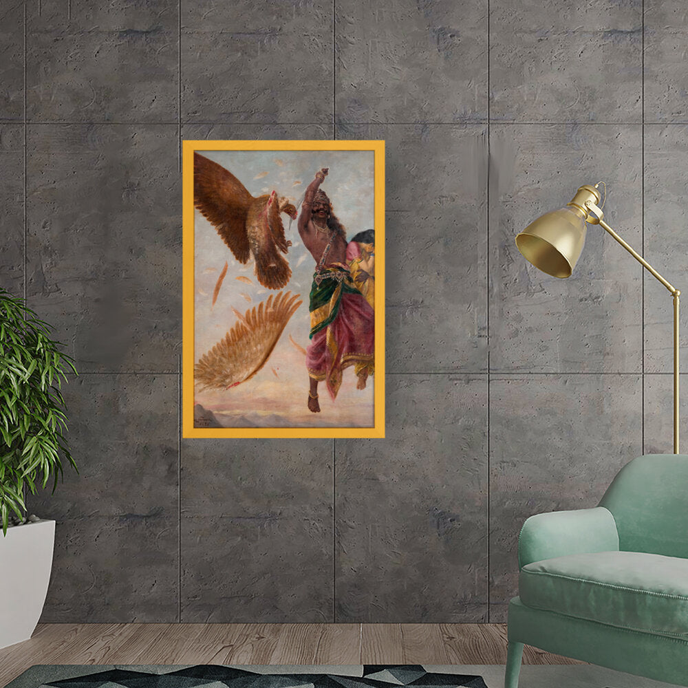 Jatayu Ravan Sita_RRV - Framed Canvas