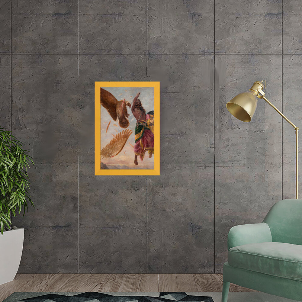 Jatayu Ravan Sita_RRV - Framed Canvas