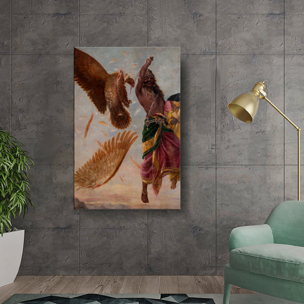 Jatayu Ravan Sita_RRV - Wall Canvas