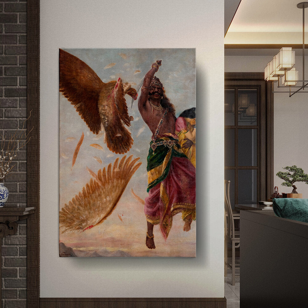 Jatayu Ravan Sita_RRV - Wall Canvas