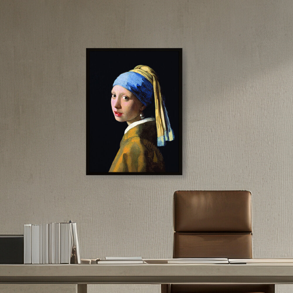 The Girl With A Pearl Earring - Framed Canvas
