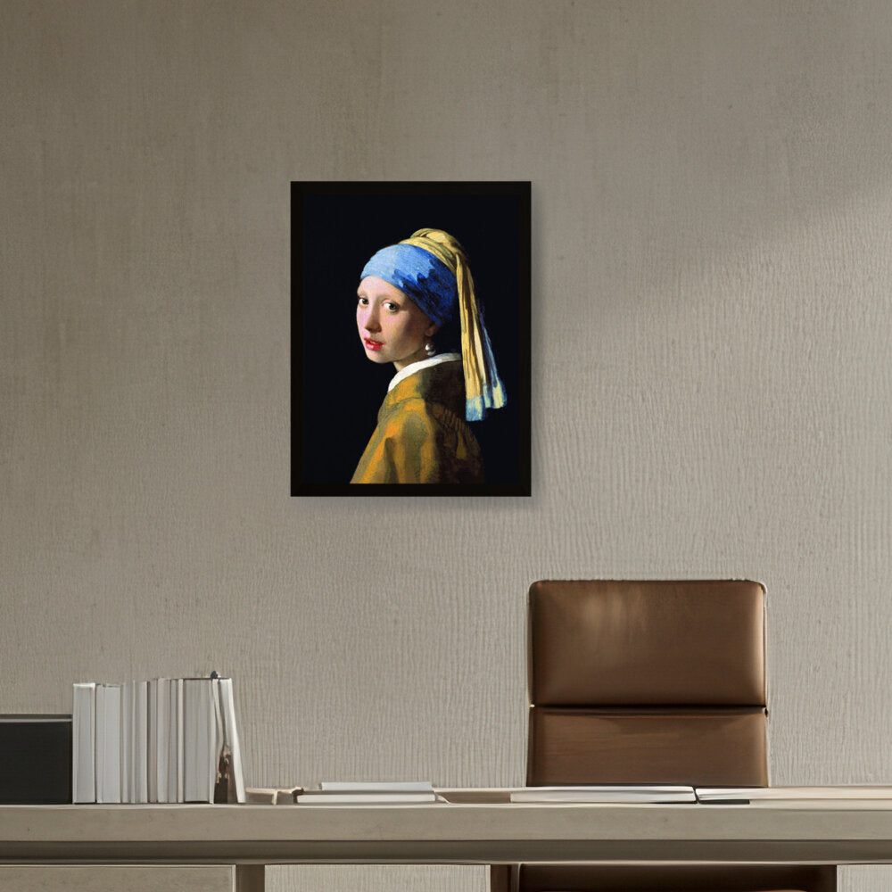 The Girl With A Pearl Earring - Framed Canvas
