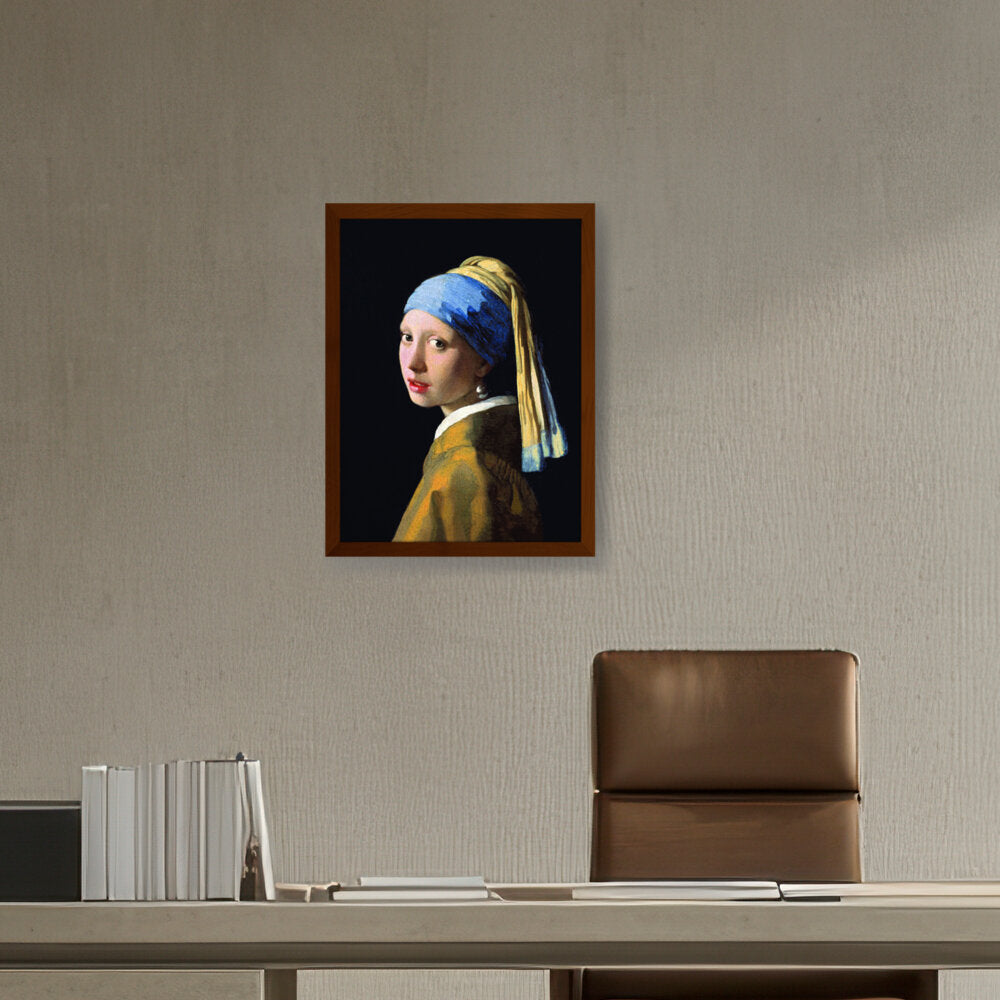 The Girl With A Pearl Earring - Framed Canvas