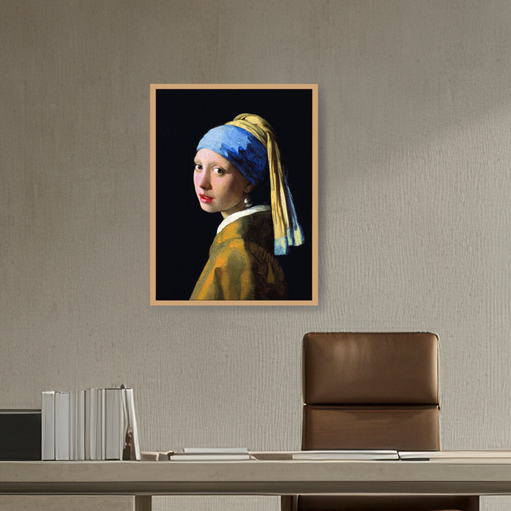 The Girl With A Pearl Earring - Framed Canvas