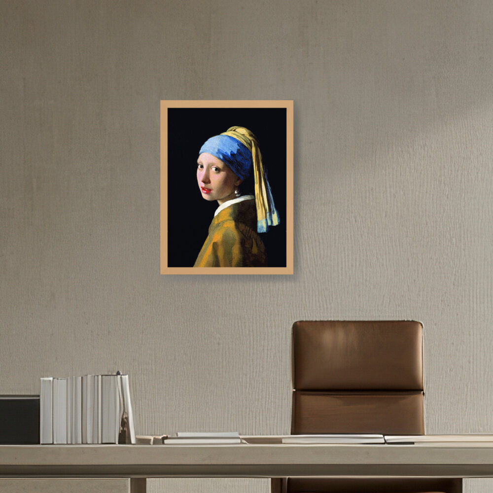 The Girl With A Pearl Earring - Framed Canvas