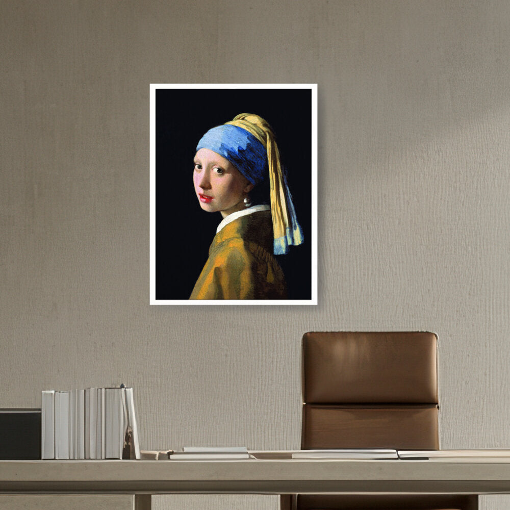 The Girl With A Pearl Earring - Framed Canvas
