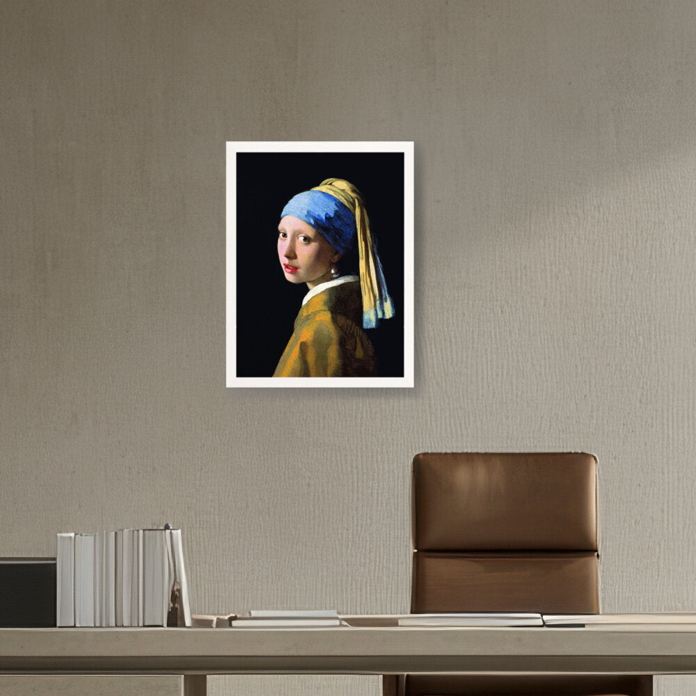 The Girl With A Pearl Earring - Framed Canvas