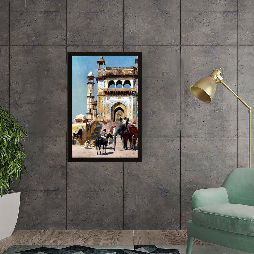 Before_the_Great_Mosque_Mathur - Framed Canvas