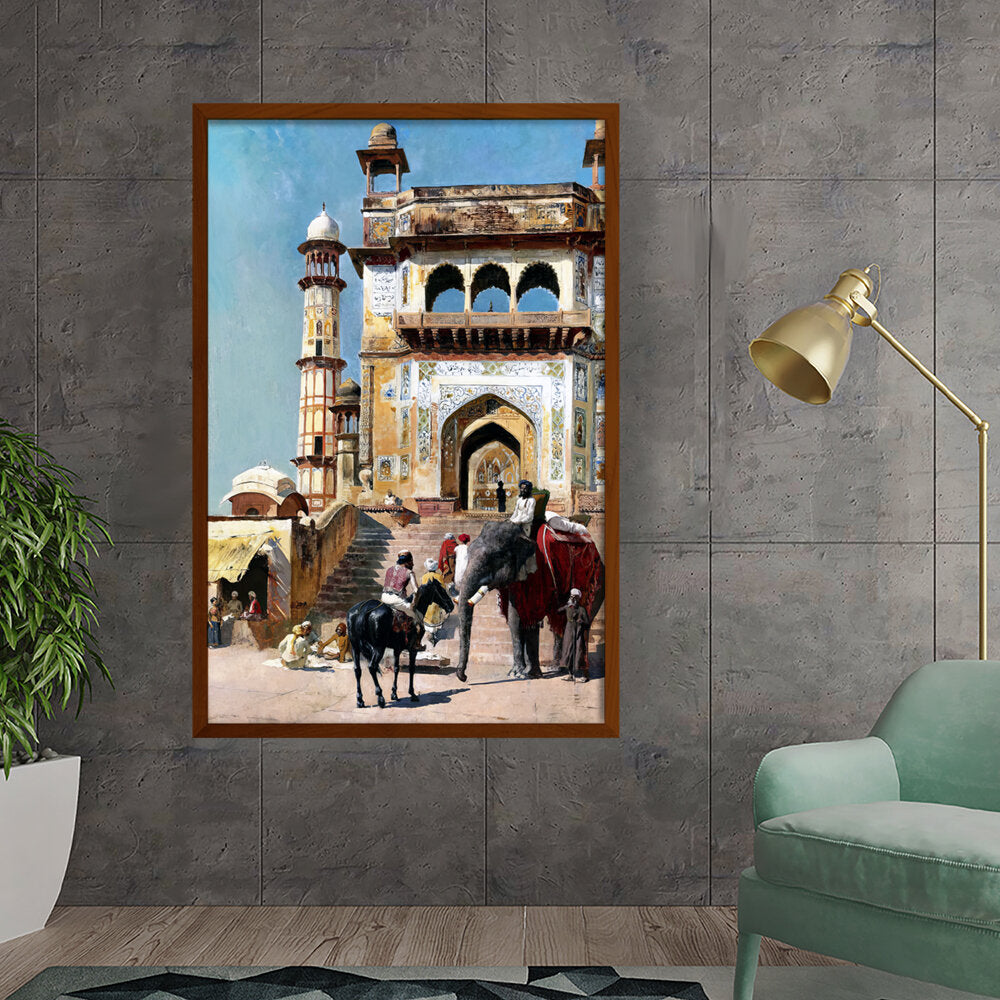 Before_the_Great_Mosque_Mathur - Framed Canvas