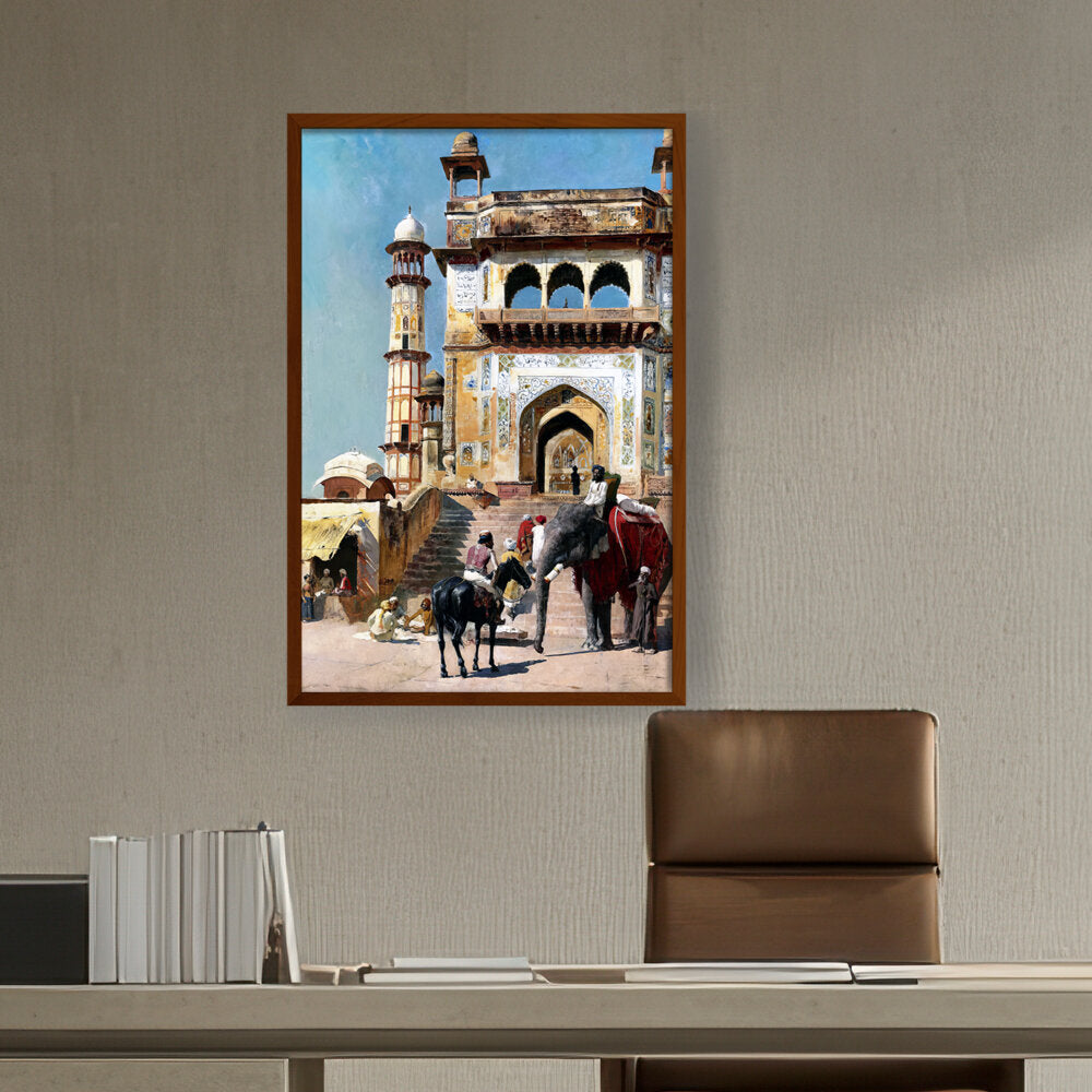 Before_the_Great_Mosque_Mathur - Framed Canvas