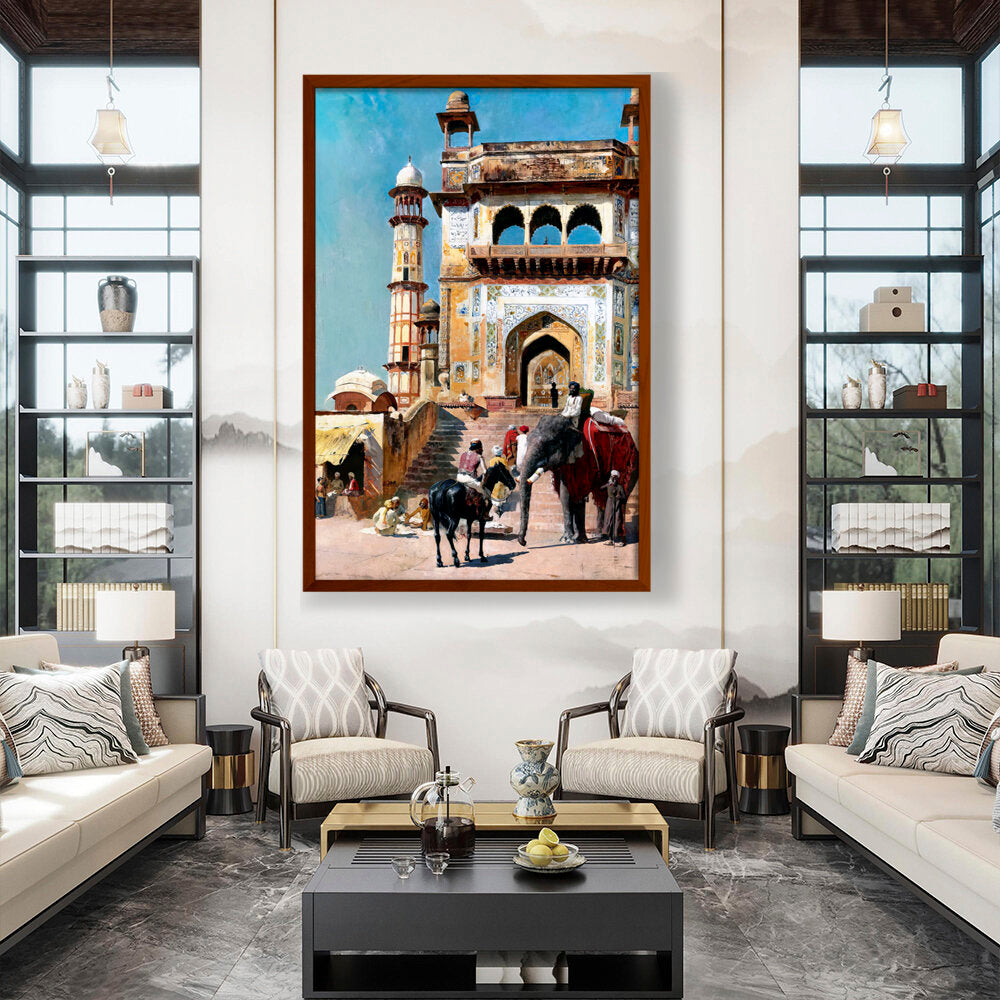Before_the_Great_Mosque_Mathur - Framed Canvas